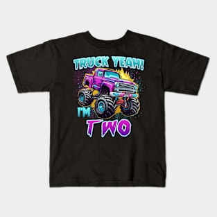 Truck yeah Birthday Tee Two year old Girl Tee Monster Truck Birthday Country Birthday Kids Kids T-Shirt